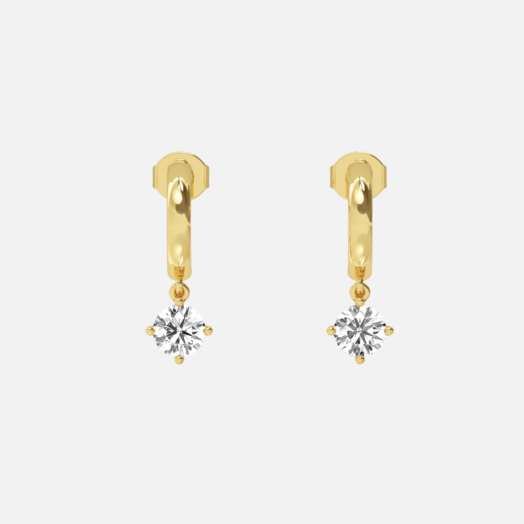 Drop Diamond Hoops Earring JAUR