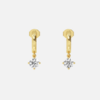 Drop Diamond Hoops Earring JAUR