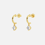 Drop Diamond Hoops Earring JAUR
