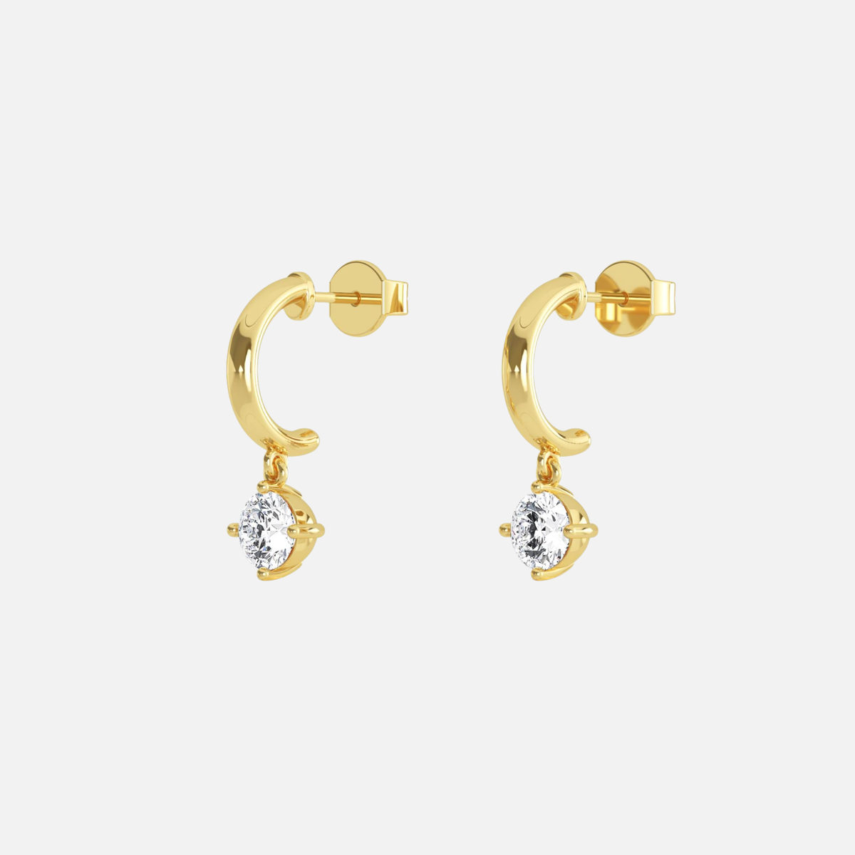 Drop Diamond Hoops Earring JAUR