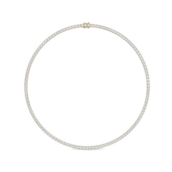 Round Diamond Graduated Tennis Necklace