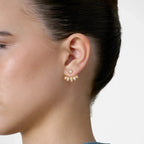 Lab Grown Diamond 5 Pear Jacket - Round in Yellow Gold – Side View | JAUR