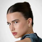 Lab Grown Diamond 5 Pear Jacket - Round in Yellow Gold – View 3 | JAUR