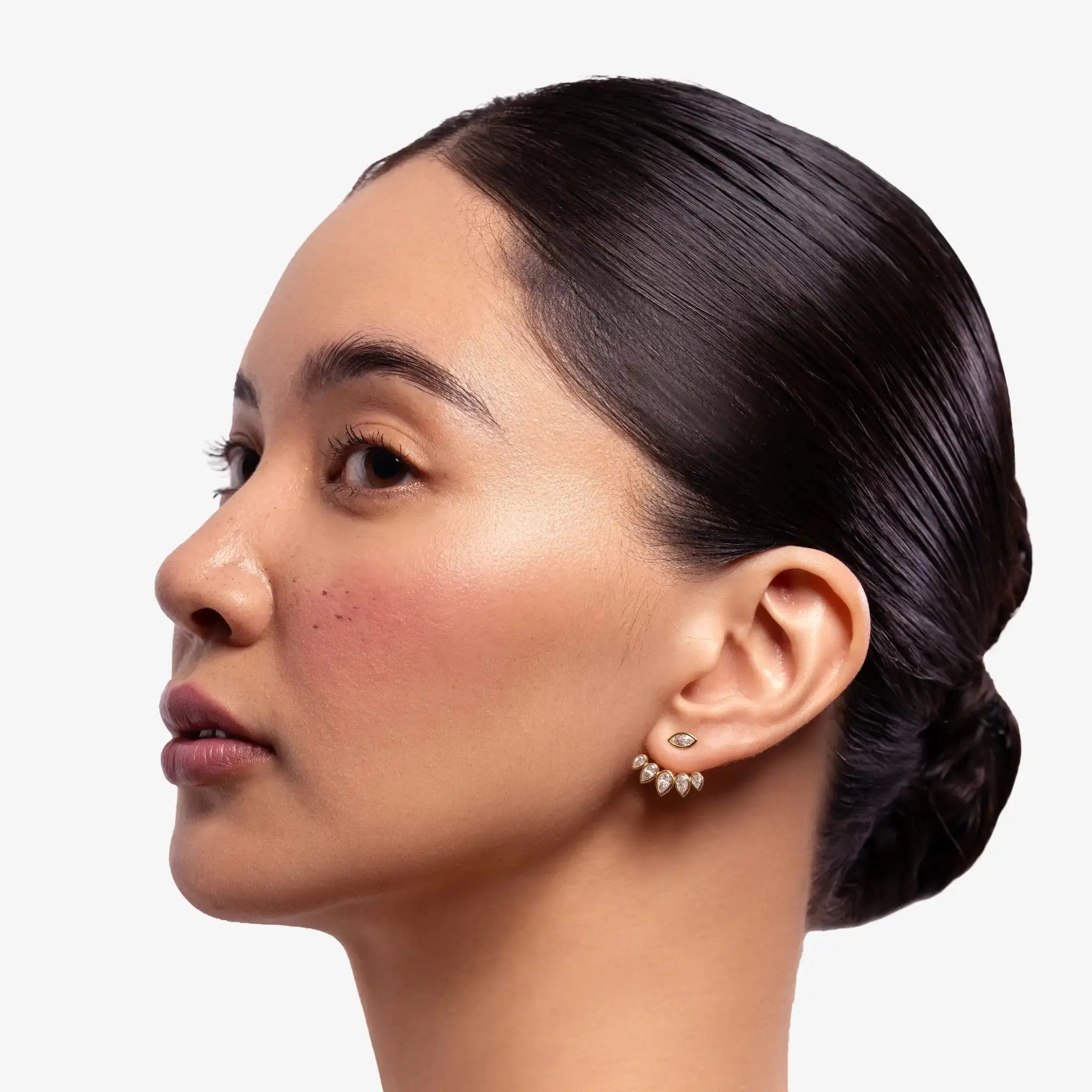Lab Grown Diamond 5 Pear Jacket - Marquise Base in Yellow Gold – Pair View | JAUR
