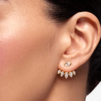 Lab Grown Diamond 5 Pear Jacket - Marquise Base in Yellow Gold – Side View | JAUR
