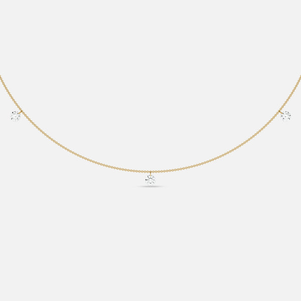 ASTRA - Pierced Round Three Diamond Necklace JAUR