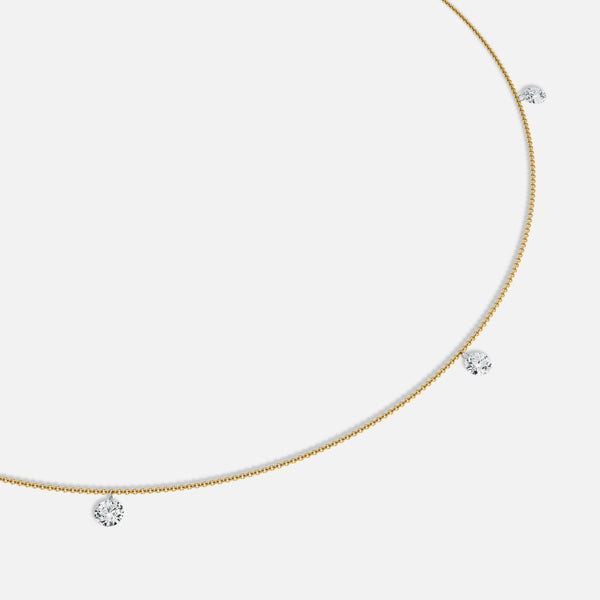 ASTRA - Pierced Round Three Diamond Necklace