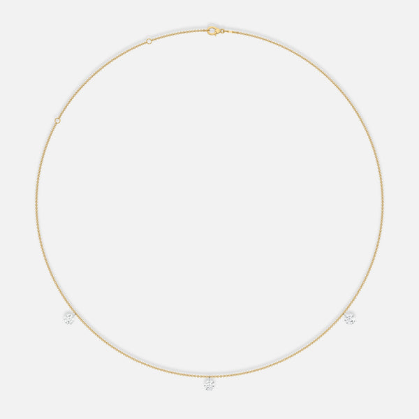 ASTRA - Pierced Round Three Diamond Necklace