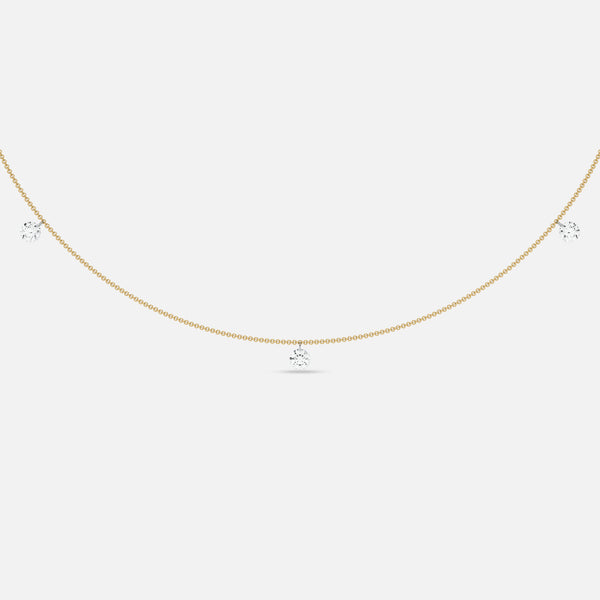 ASTRA - Pierced Round Three Diamond Necklace