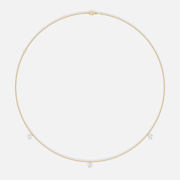 ASTRA - Pierced Round Three Diamond Necklace JAUR