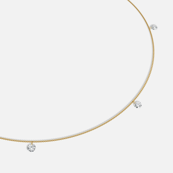 ASTRA - Pierced Round Three Diamond Necklace JAUR