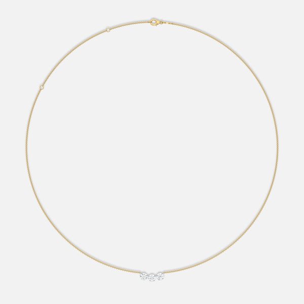 BRISA - Pierced Round Diamond Cluster Necklace