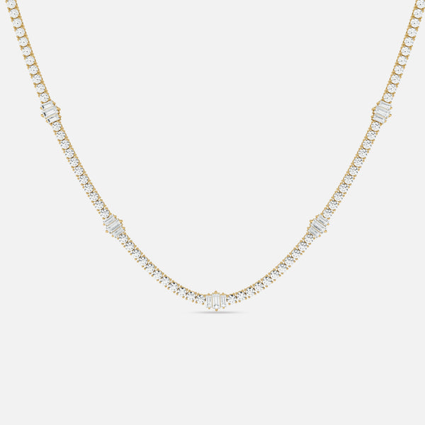 Baguette Diamond Choker Necklace JAUR