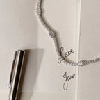 Lab Grown Diamond Baguette Diamond Choker Necklace in White Gold | JAUR