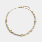 Lab Grown Diamond Baguette Diamond Choker Necklace in Yellow Gold | JAUR