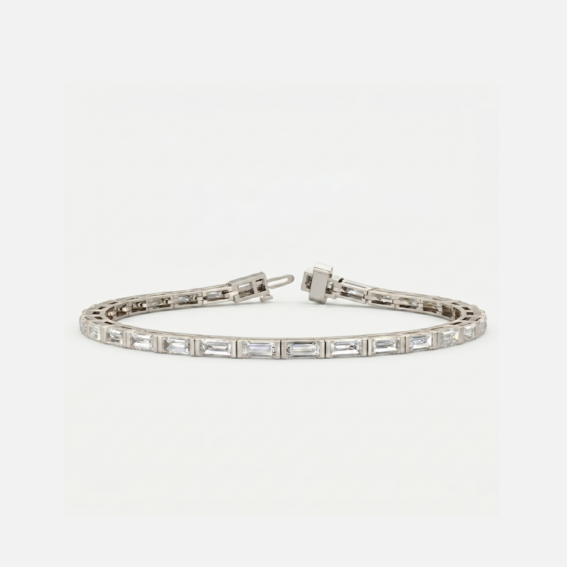 Baguette Diamond Bezel Tennis Bracelet JAUR