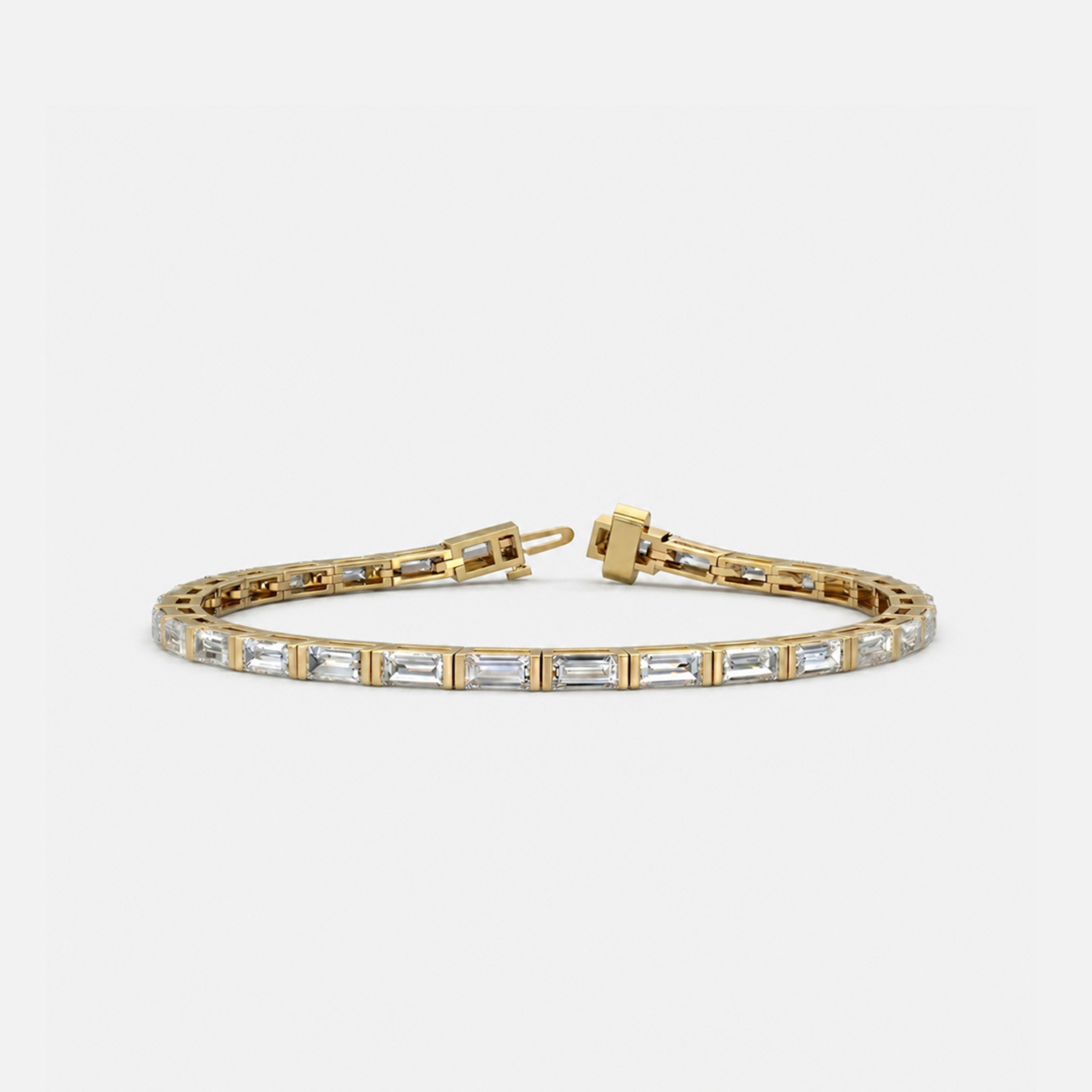 Baguette Diamond Bezel Tennis Bracelet JAUR