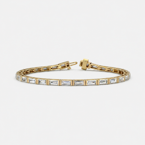 Baguette Diamond Bezel Tennis Bracelet