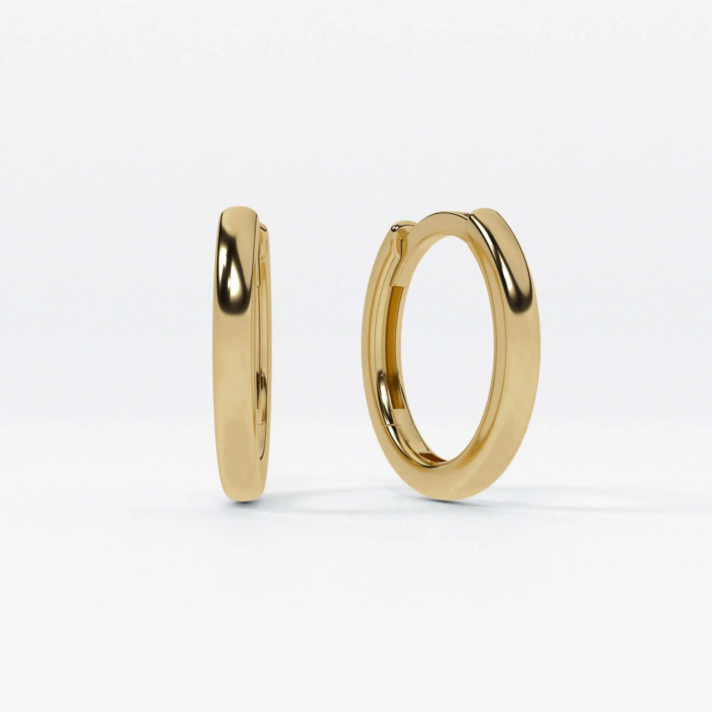 Lab Grown Diamond Base Hoop Earrings– 1.8mm in Yellow Gold – Pair View | JAUR