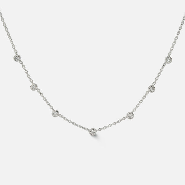Diamond Bezel Station Necklace