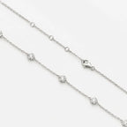 Lab Grown Diamond Diamond Bezel Station Necklace in White Gold – View 4 | JAUR