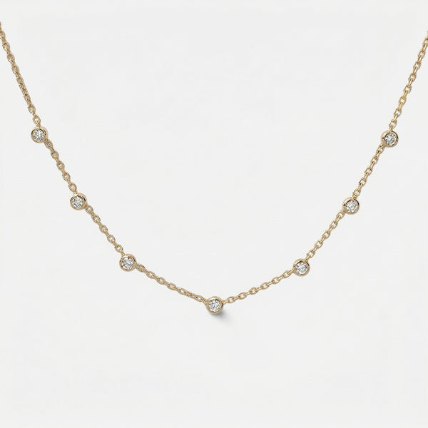 Diamond Bezel Station Necklace