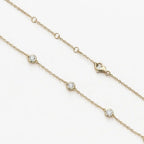Lab Grown Diamond Diamond Bezel Station Necklace in Yellow Gold – View 4 | JAUR