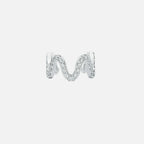 Lab Grown Diamond The Wave Cuff in White Gold – Front View | JAUR