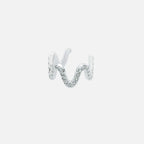 Lab Grown Diamond The Wave Cuff in White Gold – View 4 | JAUR
