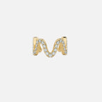Lab Grown Diamond The Wave Cuff in Yellow Gold – Front View | JAUR