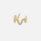 Lab Grown Diamond The Wave Cuff in Yellow Gold – View 4 | JAUR