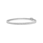 Lab Grown Diamond Classic Round Diamond Tennis Bracelet in White Gold – Front View | JAUR