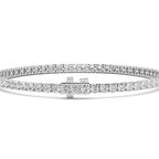 Lab Grown Diamond Classic Round Diamond Tennis Bracelet in White Gold – View 3 | JAUR