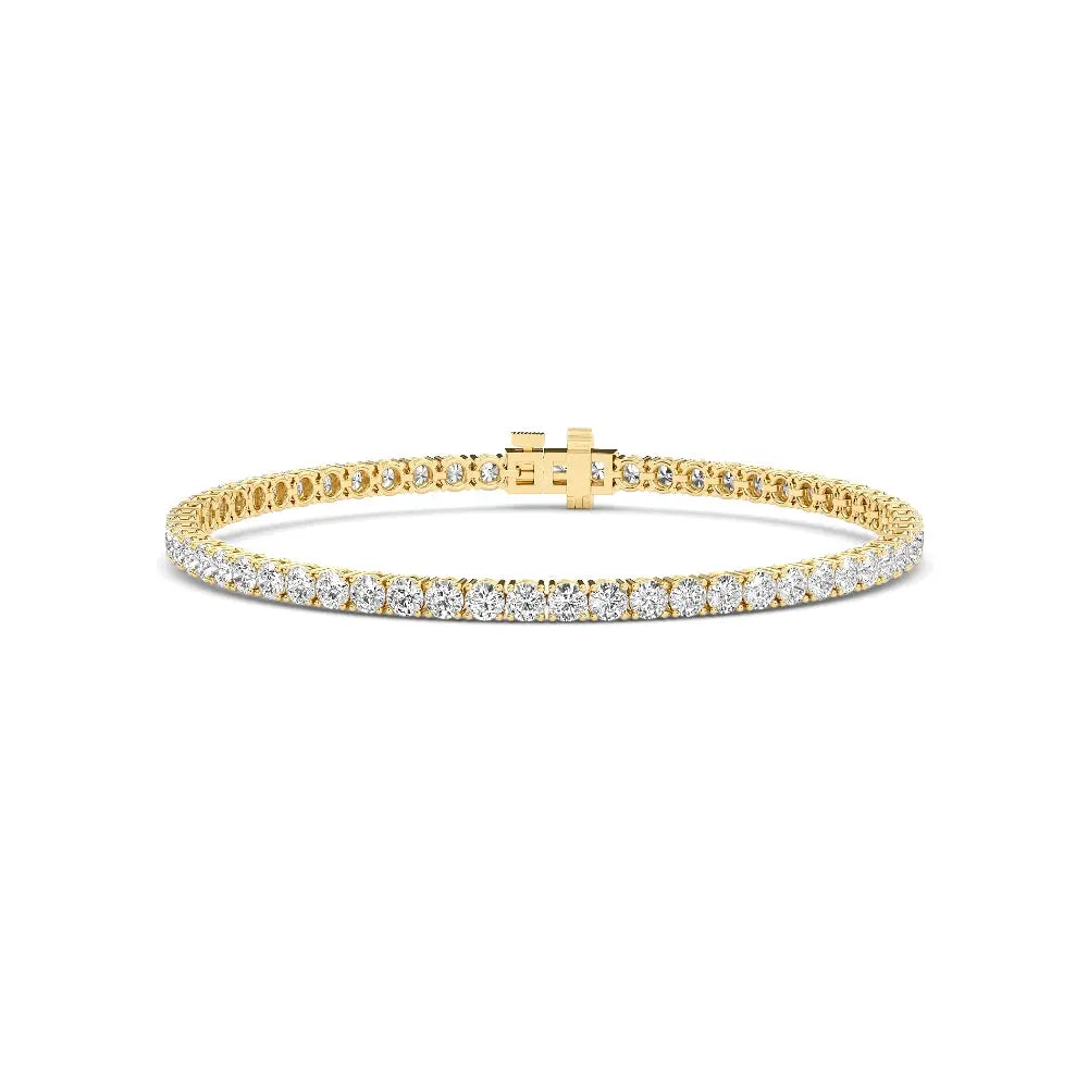 Lab Grown Diamond Classic Round Diamond Tennis Bracelet – Front View | JAUR