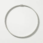 Lab Grown Diamond Classic Round Diamond Tennis Necklace in White Gold – Front View | JAUR