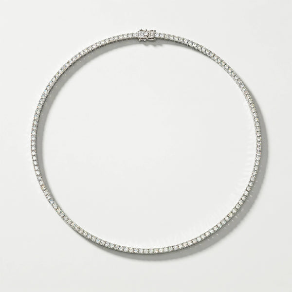 Classic Round Diamond Tennis Necklace