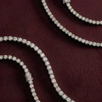Lab Grown Diamond Classic Round Diamond Tennis Necklace in White Gold | JAUR