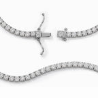 Lab Grown Diamond Classic Round Diamond Tennis Necklace in White Gold – View 4 | JAUR