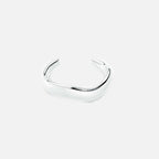 Lab Grown Diamond Curve Cuff in White Gold – Front View | JAUR