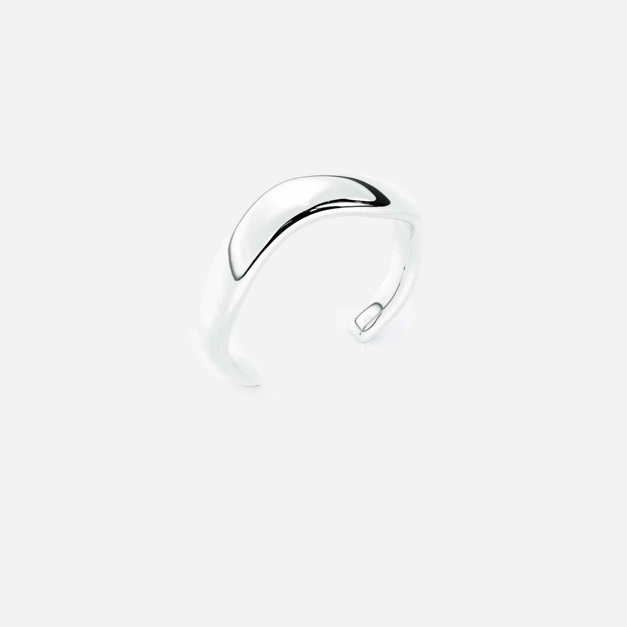 Lab Grown Diamond Curve Cuff in White Gold – View 4 | JAUR