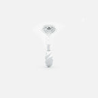 Lab Grown Diamond Curb Hoop - Marquise Base in White Gold – Front View | JAUR