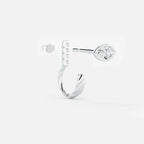 Lab Grown Diamond Curb Hoop - Marquise Base in White Gold – Pair View | JAUR