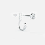 Lab Grown Diamond Curb Hoop - Round Base in White Gold – View 4 | JAUR