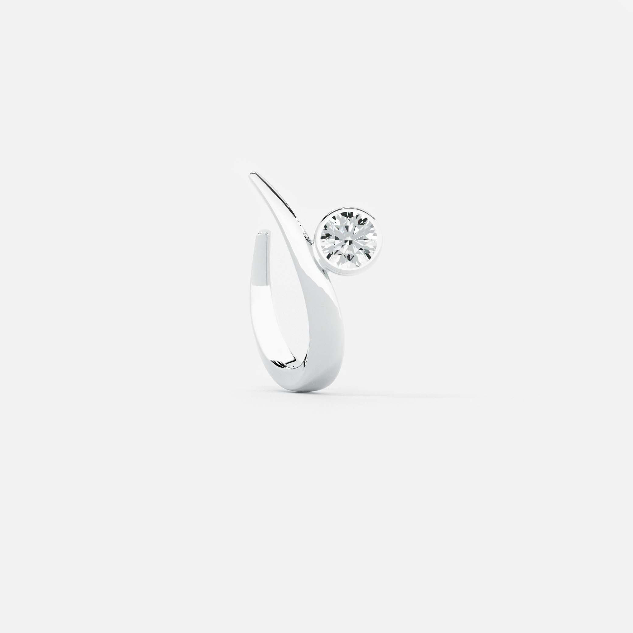 Lab Grown Diamond Round Arch Diamond Hoop in White Gold | JAUR