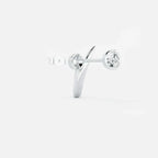 Lab Grown Diamond Round Arch Diamond Hoop in White Gold | JAUR