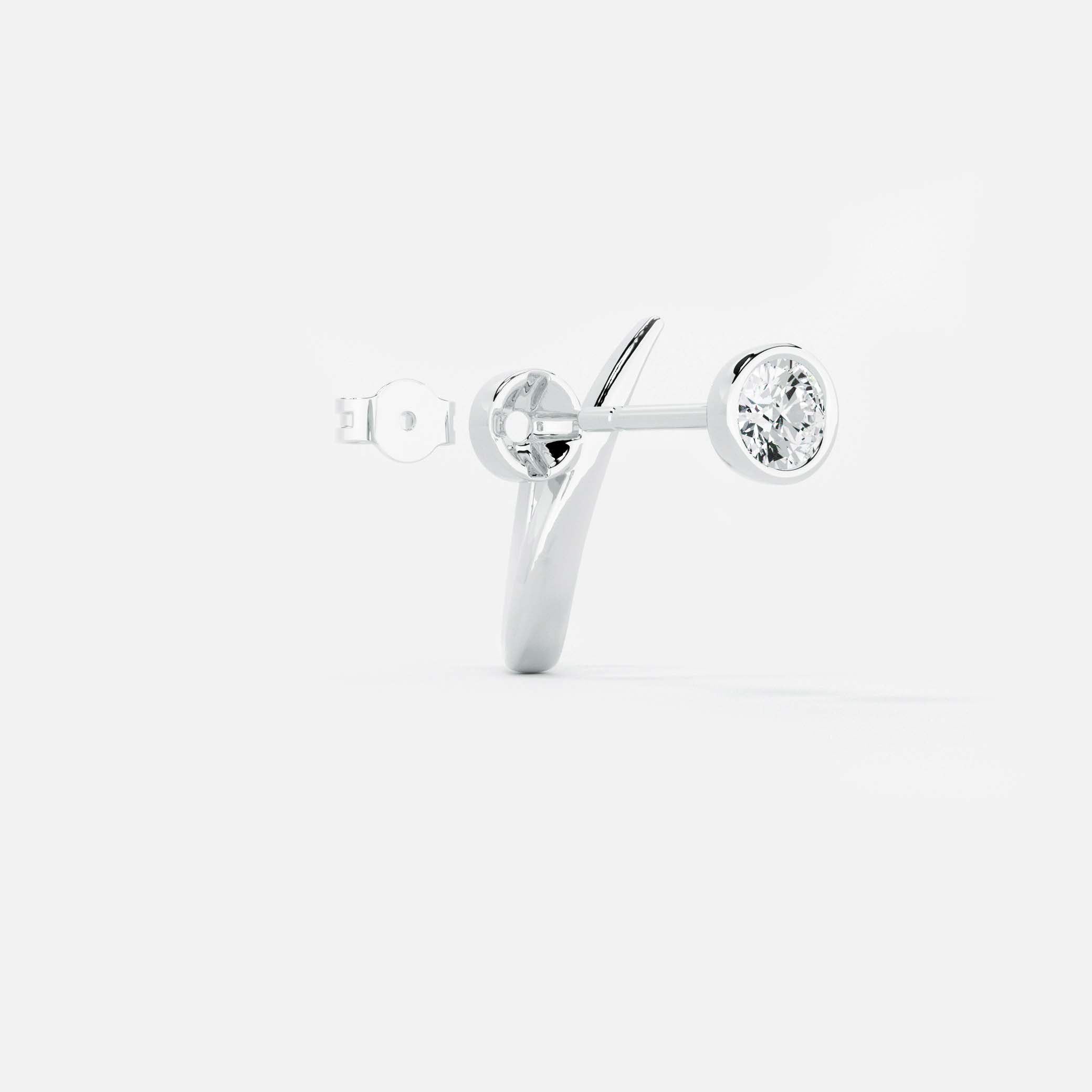 Lab Grown Diamond Round Arch Diamond Hoop in White Gold | JAUR