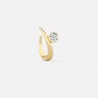 Lab Grown Diamond Round Arch Diamond Hoop in Yellow Gold | JAUR