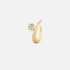 Lab Grown Diamond Round Arch Diamond Hoop in Yellow Gold | JAUR