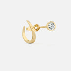 Lab Grown Diamond Round Arch Diamond Hoop in Yellow Gold | JAUR