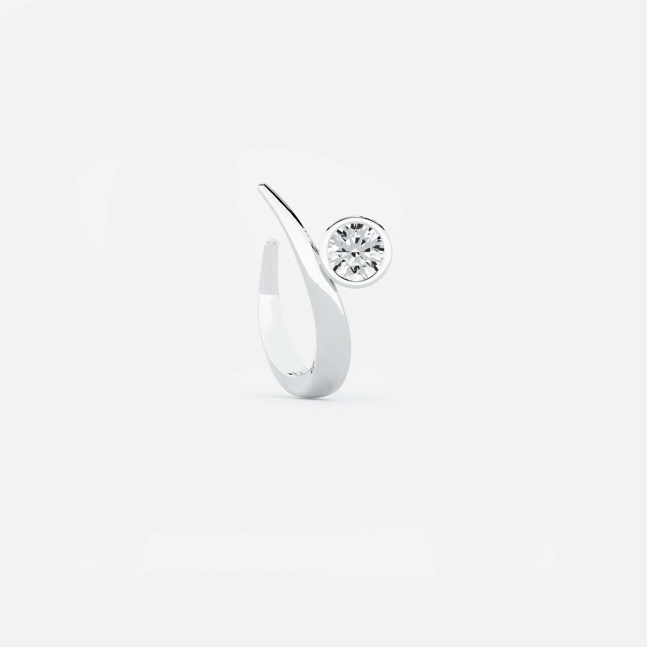 Lab Grown Diamond Round Arch Diamond Hoop in White Gold | JAUR